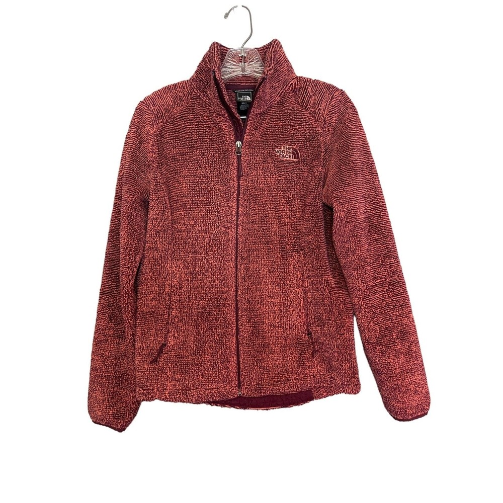 The North Face Osito Jacket Womens XS Orange Full Zip Soft Fluffy Fleece Mock